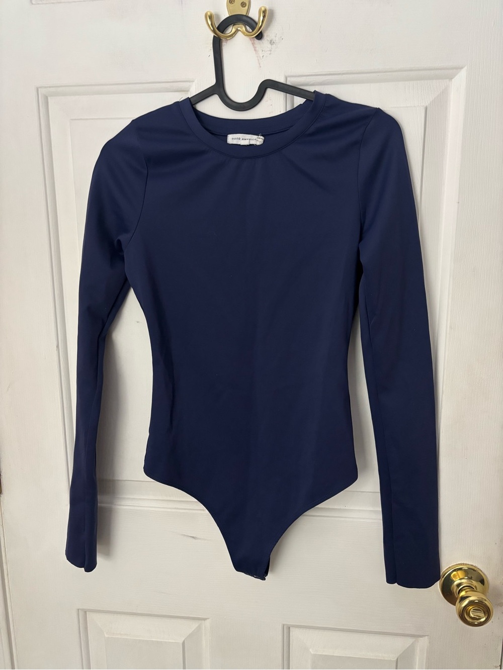 Good American Navy Long Sleeve Bodysuit